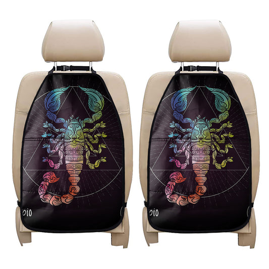 Colorful Scorpio Sign Print Car Seat Organizers