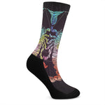 Colorful Scorpio Sign Print Crew Socks