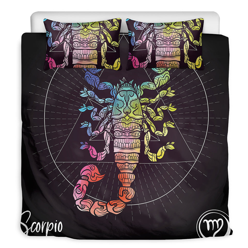 Colorful Scorpio Sign Print Duvet Cover Bedding Set