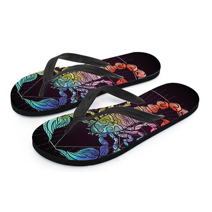 Colorful Scorpio Sign Print Flip Flops