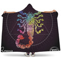 Colorful Scorpio Sign Print Hooded Blanket