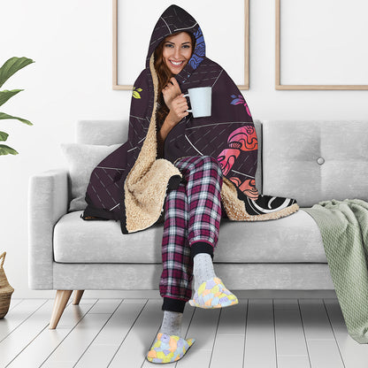 Colorful Scorpio Sign Print Hooded Blanket