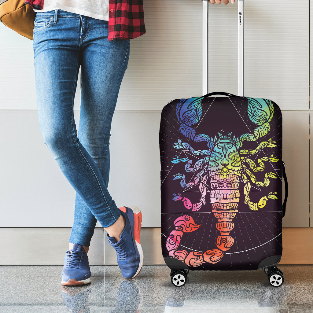 Colorful Scorpio Sign Print Luggage Cover