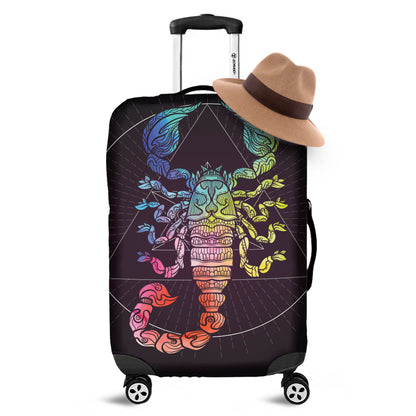 Colorful Scorpio Sign Print Luggage Cover