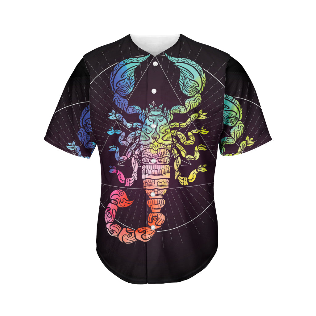 Colorful Scorpio Sign Print Men's Baseball Jersey