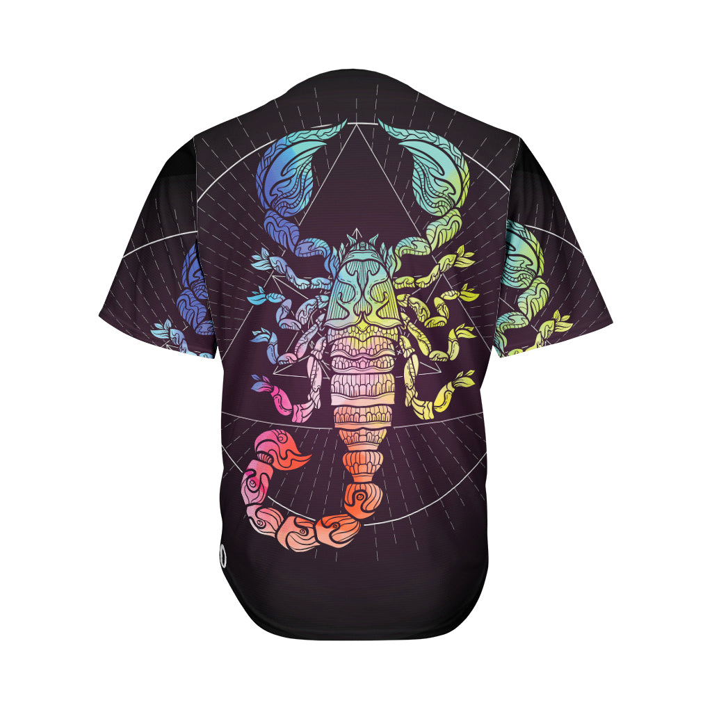 Colorful Scorpio Sign Print Men's Baseball Jersey
