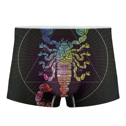 Colorful Scorpio Sign Print Men's Boxer Briefs