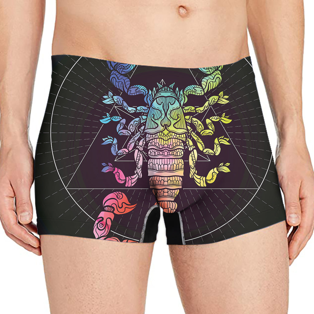 Colorful Scorpio Sign Print Men's Boxer Briefs