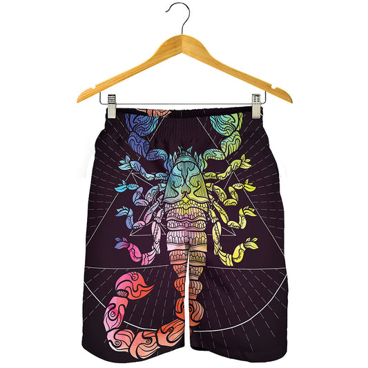 Colorful Scorpio Sign Print Men's Shorts