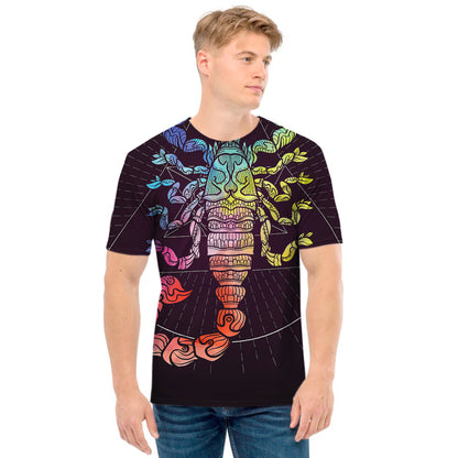 Colorful Scorpio Sign Print Men's T-Shirt