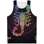 Colorful Scorpio Sign Print Men's Tank Top