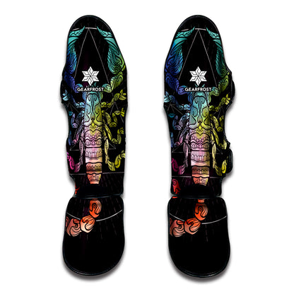 Colorful Scorpio Sign Print Muay Thai Shin Guard