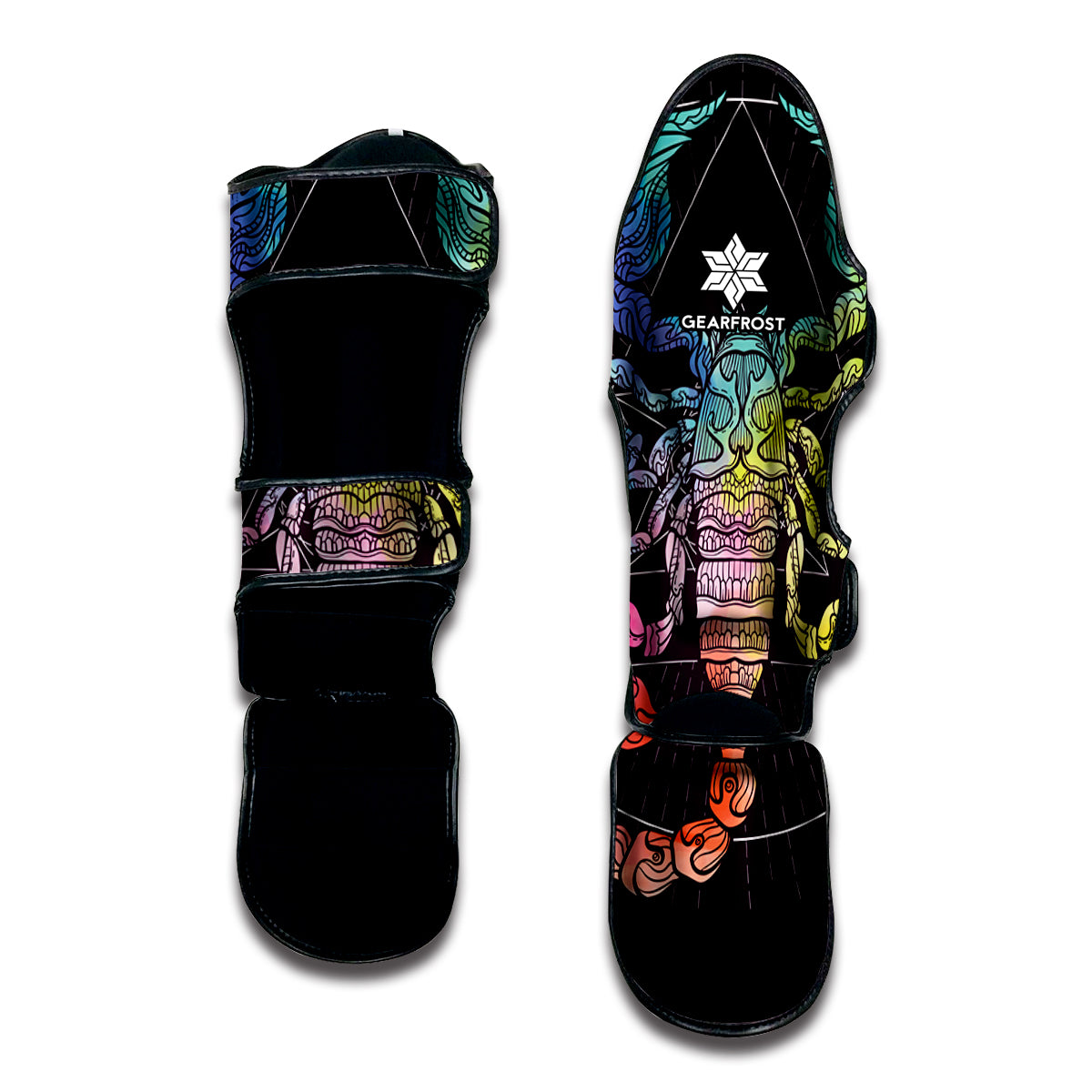 Colorful Scorpio Sign Print Muay Thai Shin Guard