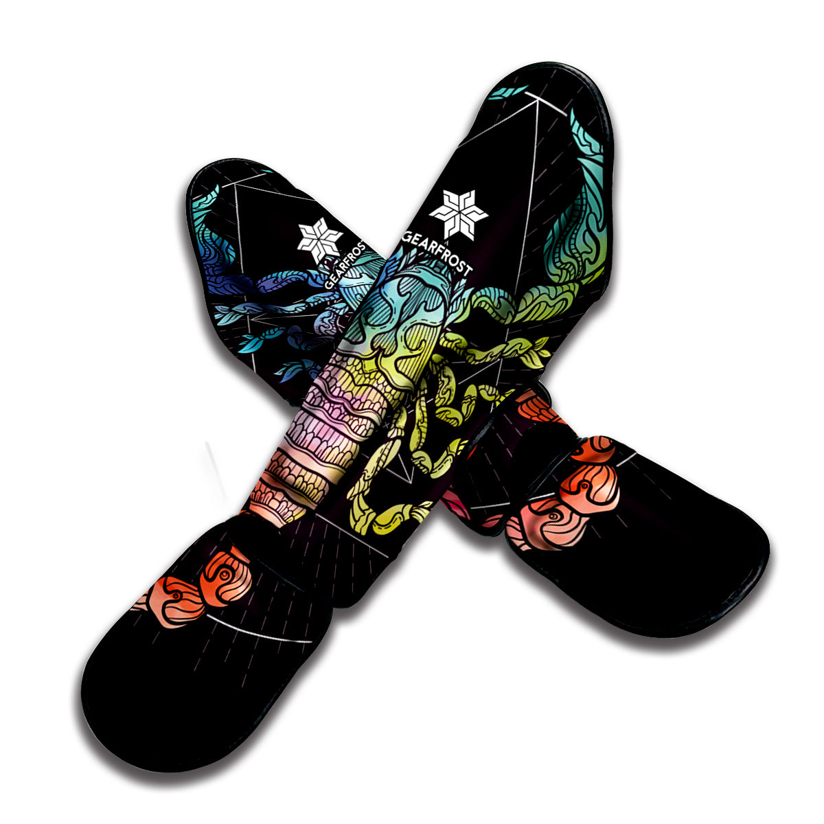 Colorful Scorpio Sign Print Muay Thai Shin Guard