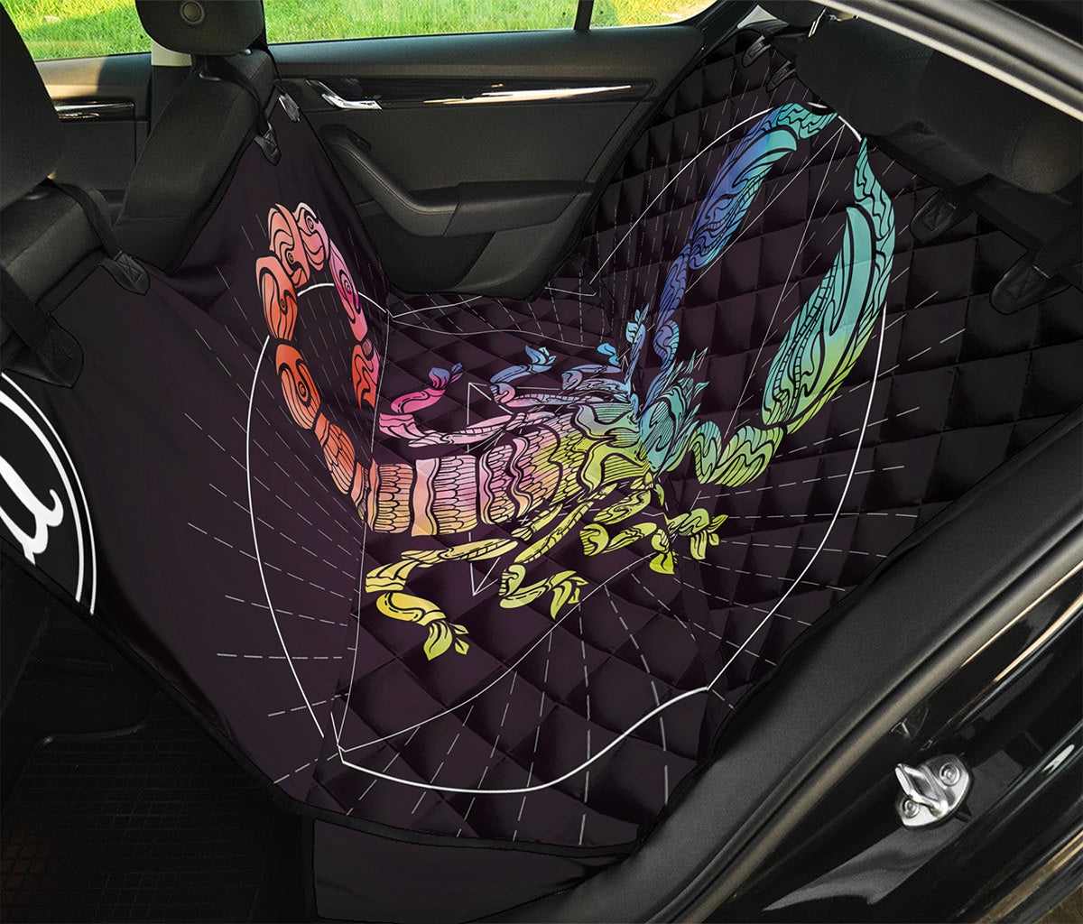 Colorful Scorpio Sign Print Pet Car Back Seat Cover