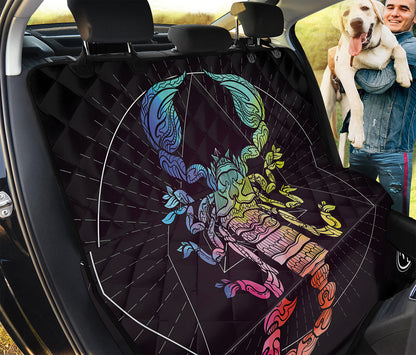 Colorful Scorpio Sign Print Pet Car Back Seat Cover