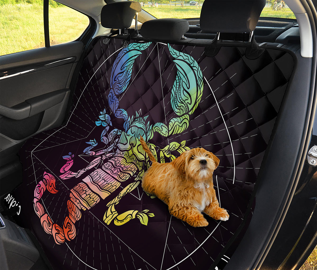 Colorful Scorpio Sign Print Pet Car Back Seat Cover
