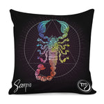Colorful Scorpio Sign Print Pillow Cover