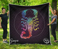 Colorful Scorpio Sign Print Quilt