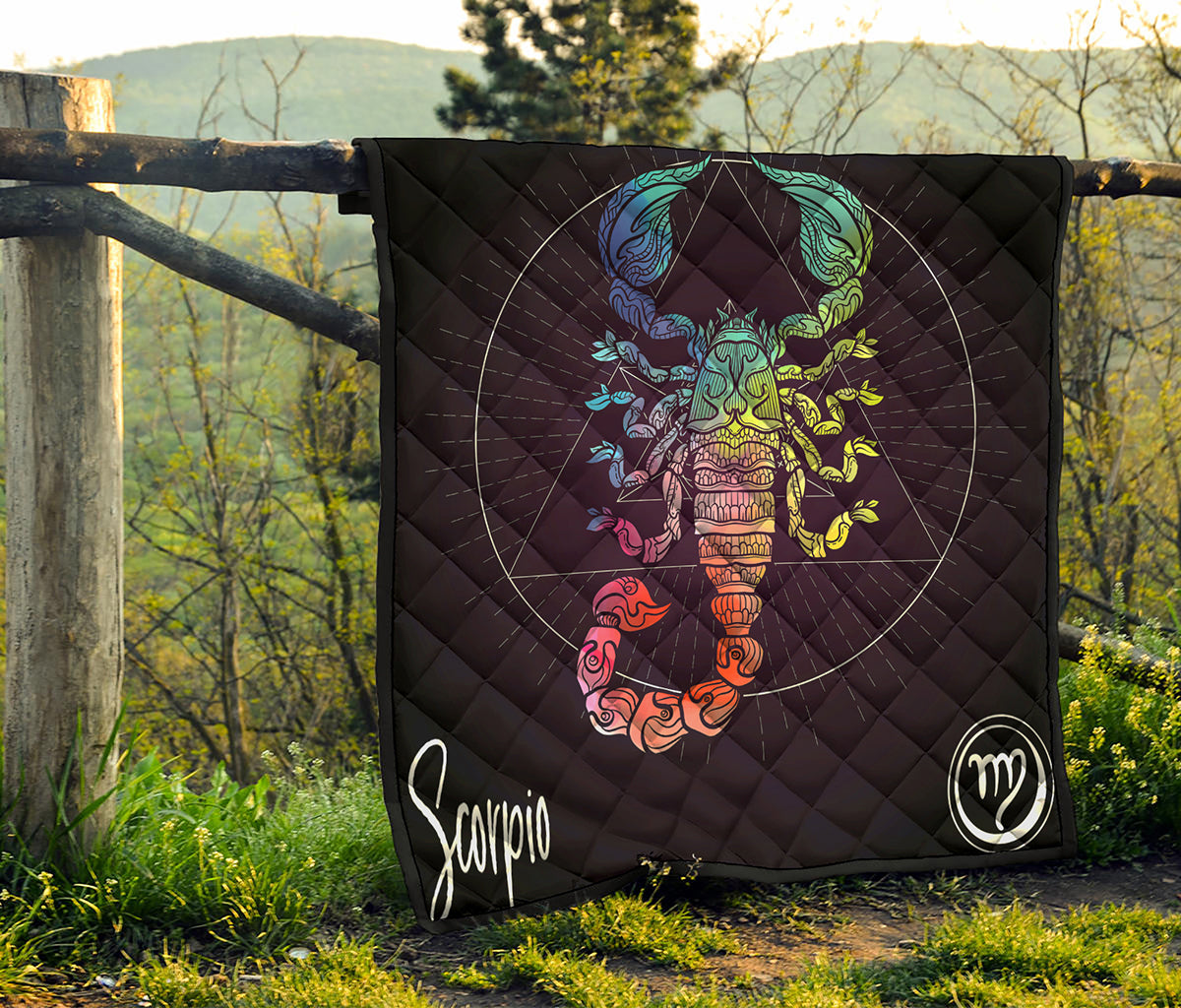 Colorful Scorpio Sign Print Quilt