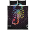 Colorful Scorpio Sign Print Quilt Bed Set