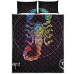 Colorful Scorpio Sign Print Quilt Bed Set