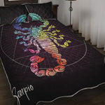 Colorful Scorpio Sign Print Quilt Bed Set