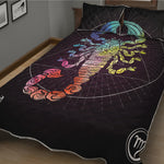 Colorful Scorpio Sign Print Quilt Bed Set
