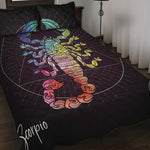 Colorful Scorpio Sign Print Quilt Bed Set