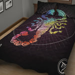 Colorful Scorpio Sign Print Quilt Bed Set