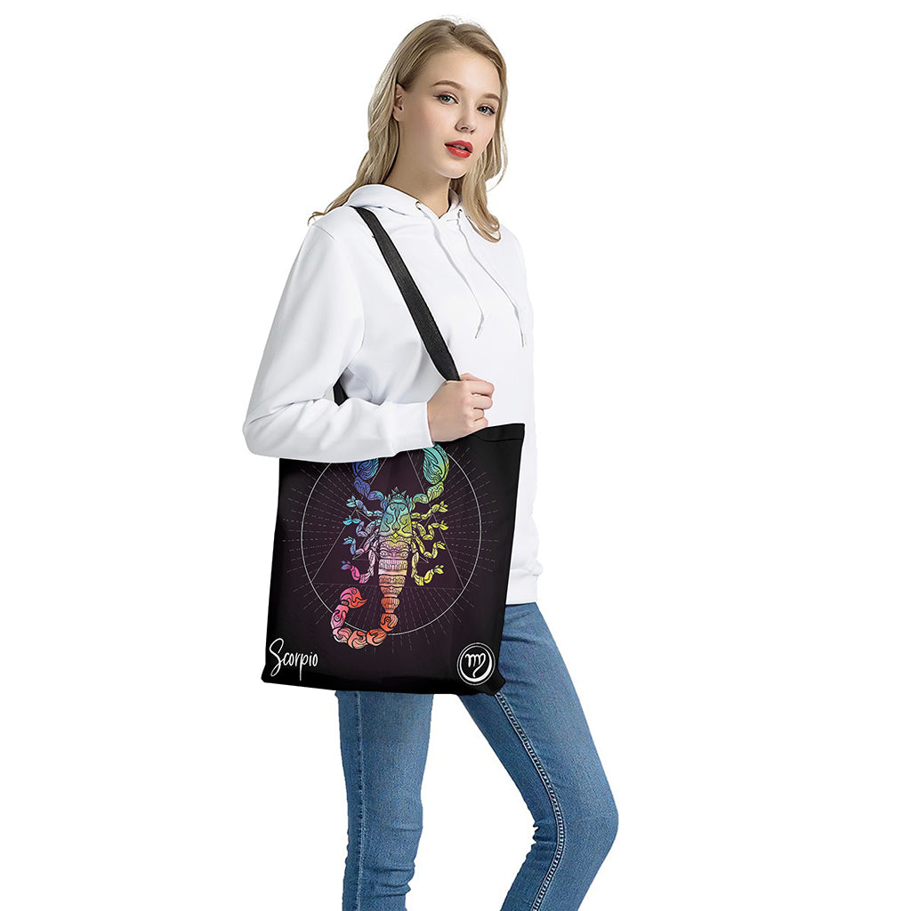 Colorful Scorpio Sign Print Tote Bag