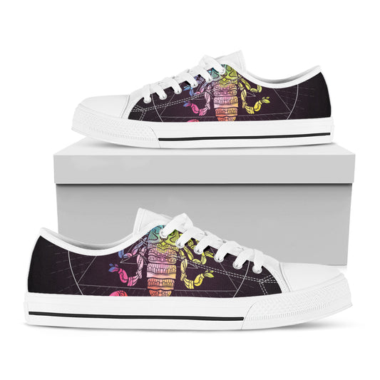 Colorful Scorpio Sign Print White Low Top Shoes