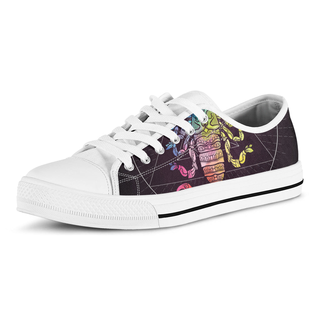 Colorful Scorpio Sign Print White Low Top Shoes