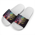 Colorful Scorpio Sign Print White Slide Sandals