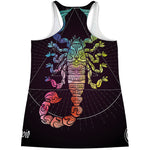 Colorful Scorpio Sign Print Women's Racerback Tank Top