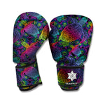 Colorful Sea Turtle Pattern Print Boxing Gloves