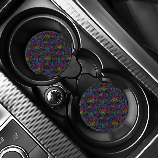 Colorful Sea Turtle Pattern Print Car Coasters