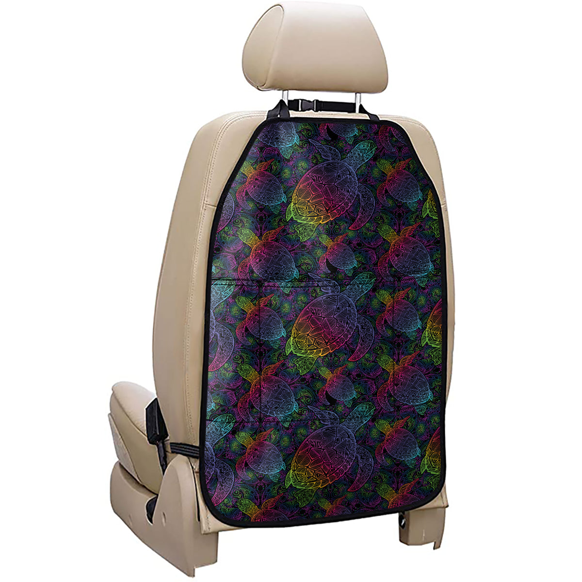 Colorful Sea Turtle Pattern Print Car Seat Organizers
