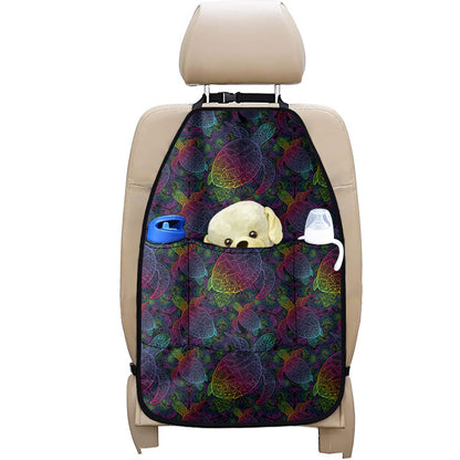 Colorful Sea Turtle Pattern Print Car Seat Organizers
