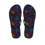 Colorful Sea Turtle Pattern Print Flip Flops