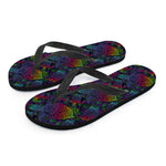 Colorful Sea Turtle Pattern Print Flip Flops