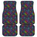 Colorful Sea Turtle Pattern Print Front and Back Car Floor Mats