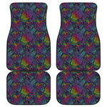 Colorful Sea Turtle Pattern Print Front and Back Car Floor Mats