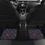Colorful Sea Turtle Pattern Print Front and Back Car Floor Mats