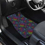 Colorful Sea Turtle Pattern Print Front and Back Car Floor Mats