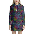 Colorful Sea Turtle Pattern Print Pullover Hoodie Dress