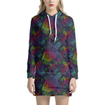 Colorful Sea Turtle Pattern Print Hoodie Dress