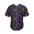 Colorful Sea Turtle Pattern Print Men's Baseball Jersey