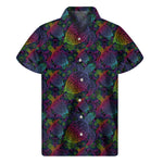 Colorful Sea Turtle Pattern Print Men's Short Sleeve Shirt