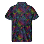 Colorful Sea Turtle Pattern Print Men's Short Sleeve Shirt